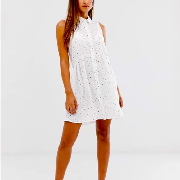 ASOS Sleeveless polka dot white dress - Picture 2 of 4